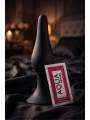 Plug Anal Noir en Silicone XL avec Ventouse Taille XL 15 cm Pocket Pleasure  1 dosette de lubrifiant