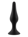 Plug Anal Noir en Silicone XL avec Ventouse Taille XL 15 cm Pocket Pleasure  1 dosette de lubrifiant