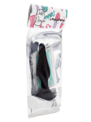 Plug Anal Noir en Silicone S avec Ventouse Taille S 10,5 cm Pocket Pleasure  1 dosette de lubrifiant
