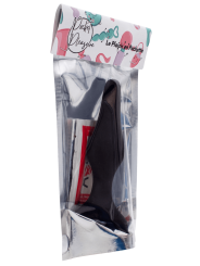 Plug Anal Noir en Silicone L avec Ventouse Taille L 12,7 cm Pocket Pleasure  1 dosette de lubrifiant