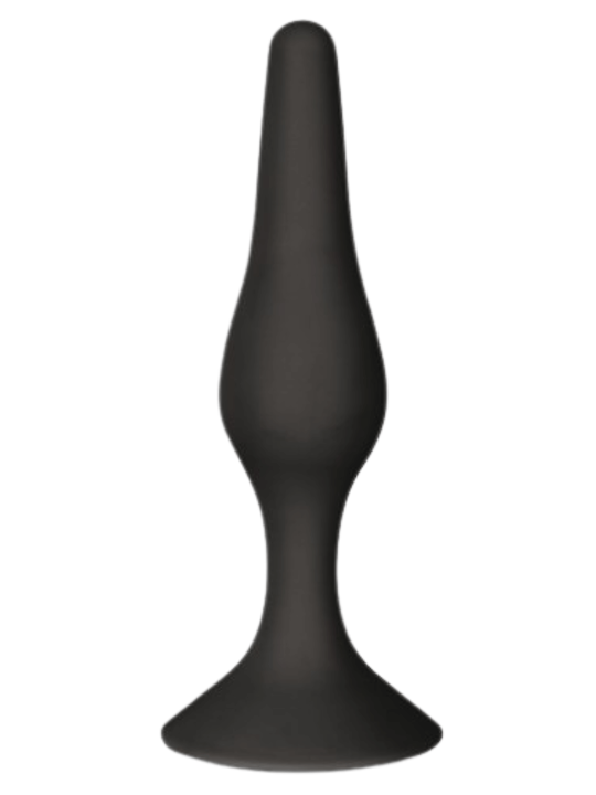 Plug Anal Noir en Silicone L avec Ventouse Taille L 12,7 cm Pocket Pleasure  1 dosette de lubrifiant