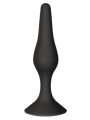 Plug Anal Noir en Silicone L avec Ventouse Taille L 12,7 cm Pocket Pleasure  1 dosette de lubrifiant