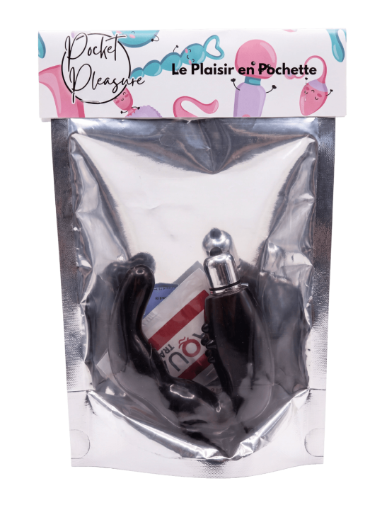Stimulateur de Prostate Vibrant Noir  1 dosette lubrifiant — Pocket Pleasure