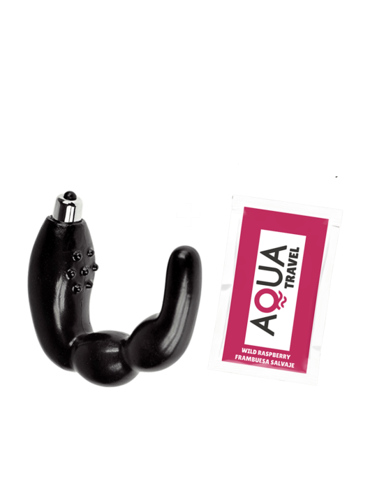 Stimulateur de Prostate Vibrant Noir  1 dosette lubrifiant — Pocket Pleasure