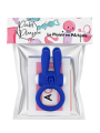 Anneau vibrant silicone bleu avec oreilles de lapin - COR-003BLU