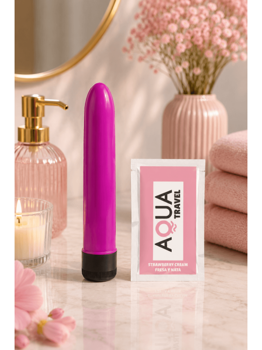 Vibromasseur dur rose violet 17.5 cm - ZOD-010