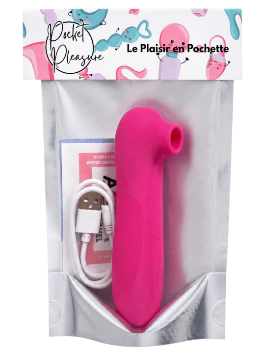 Stimulateur de clitoris par vibrations sur membrane rechargeable USB rose 10 Vitesses De Voyage - ZK003CPNK