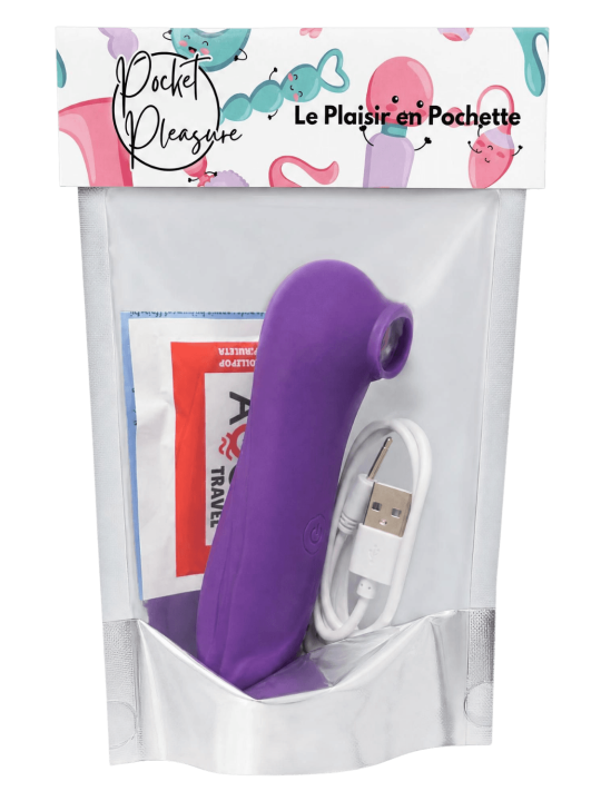 Vibromasseur par vibrations sur membrane rechargeable USB violet 10 vitesses de voyage - ZK003CPUR