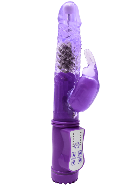 Vibromasseur Rabbit Violet Rotation  Vibration 36 Modes  1 dosette de lubrifiant — Pocket Pleasure