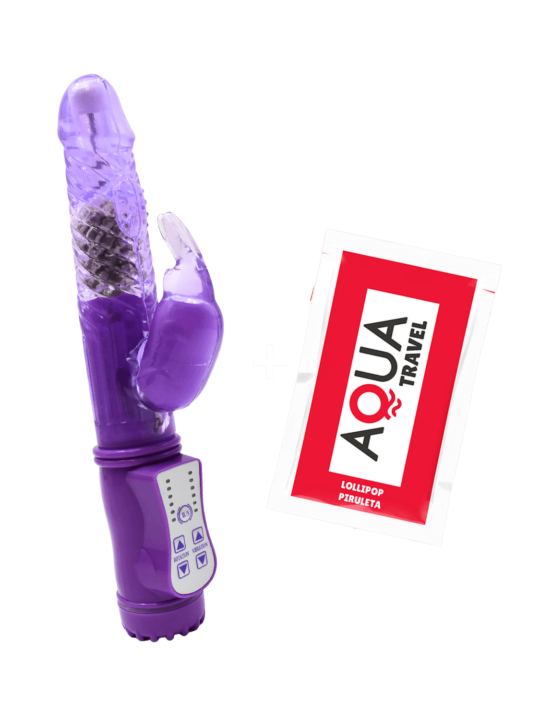 Vibromasseur Rabbit Violet Rotation  Vibration 36 Modes  1 dosette de lubrifiant — Pocket Pleasure