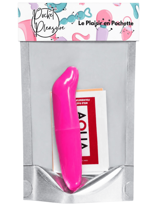 Vibromasseur Tête Incurvée Rose  1 dosette de lubrifiant — Pocket Pleasure