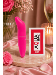 Vibromasseur Tête Incurvée Rose  1 dosette de lubrifiant — Pocket Pleasure