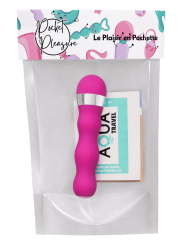 Mini Vibromasseur rose ondulés Pocket Pleasure  1 dosette de lubrifiant
