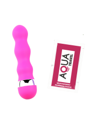Mini Vibromasseur rose ondulés Pocket Pleasure  1 dosette de lubrifiant