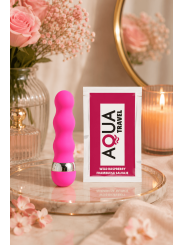 Mini Vibromasseur rose ondulés Pocket Pleasure  1 dosette de lubrifiant