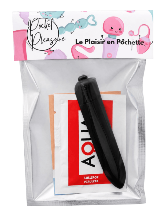 Mini Vibromasseur Bullet Noir 10 Vitesses  1 dosette de lubrifiant — Pocket Pleasure