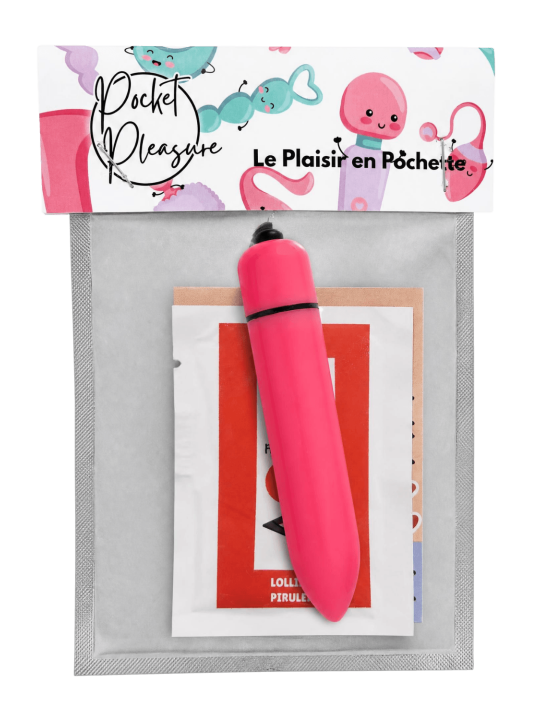 Mini Vibromasseur Bullet Rose 10 Vitesses  1 dosette de lubrifiant — Pocket Pleasure