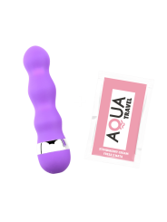 Mini Vibromasseur violet ondulés Pocket Pleasure  1 dosette de lubrifiant