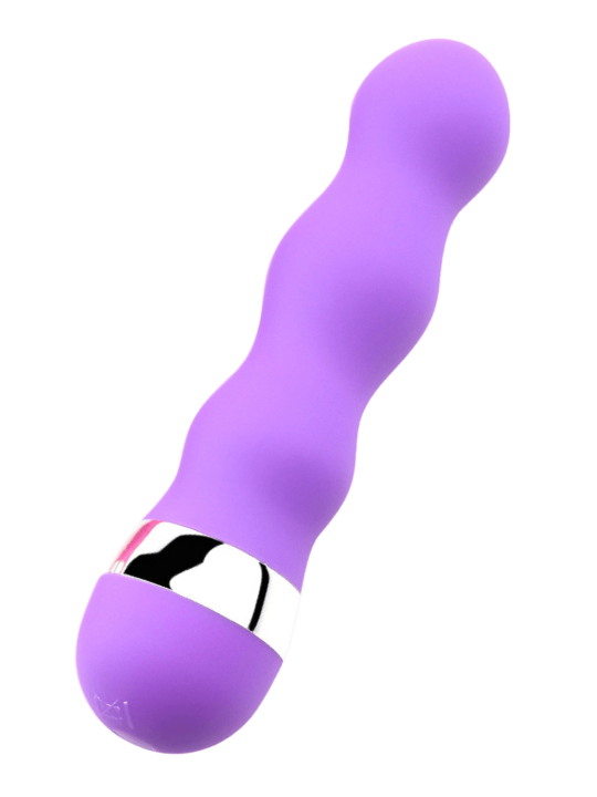 Mini Vibromasseur violet ondulés Pocket Pleasure  1 dosette de lubrifiant
