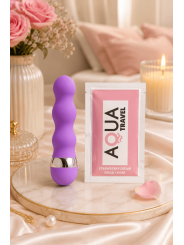 Mini Vibromasseur violet ondulés Pocket Pleasure  1 dosette de lubrifiant