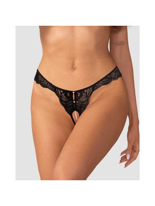 Trinise string ouvert noir