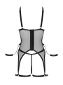 Ensemble Porte-Jarretelles  String Ouvert Résille Noir - Cottelli