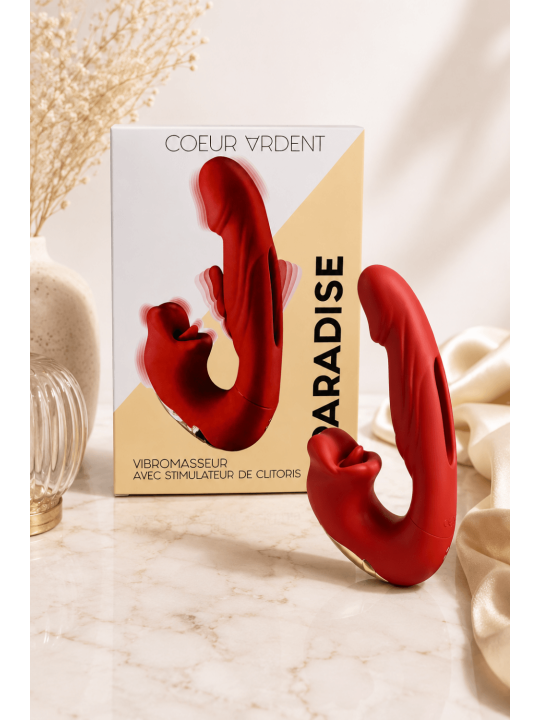 PARADISE — Vibromasseur avec Stimulateur de Clitoris | Coeur Ardent
