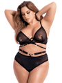 Ensemble 3 pièces grande taille avec accessoires dorés noir - Mapalé