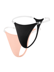 Lot de 2 strings invisibles sans coutures noir et nude - Mapalé