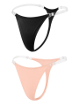 Lot de 2 strings invisibles sans coutures noir et nude - Mapalé