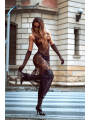 Nuisette transparente noire en dentelle avec décolleté plongeant et fentes latérales - Mapalé