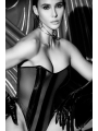 Body bustier en résille noir effet liquide avec laçage dos - Mapalé