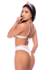 Déguisement infirmière 2 pièces avec soutien-gorge à lanières et nœuds - Mapalé