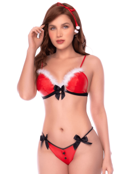 Déguisement Mère Noël 2 pièces avec soutien-gorge et string - Mapalé