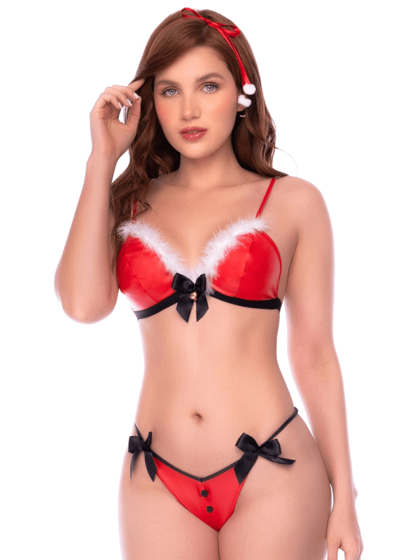 Déguisement Mère Noël 2 pièces avec soutien-gorge et string - Mapalé