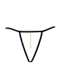 String noir en dentelle avec bijou et chaîne dorée - PM06G-BBLK