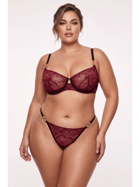 String bordeaux avec anneaux détachables - PM05GOPC-BRED