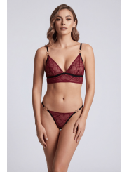 String bordeaux avec anneaux détachables - PM05GOPC-BRED