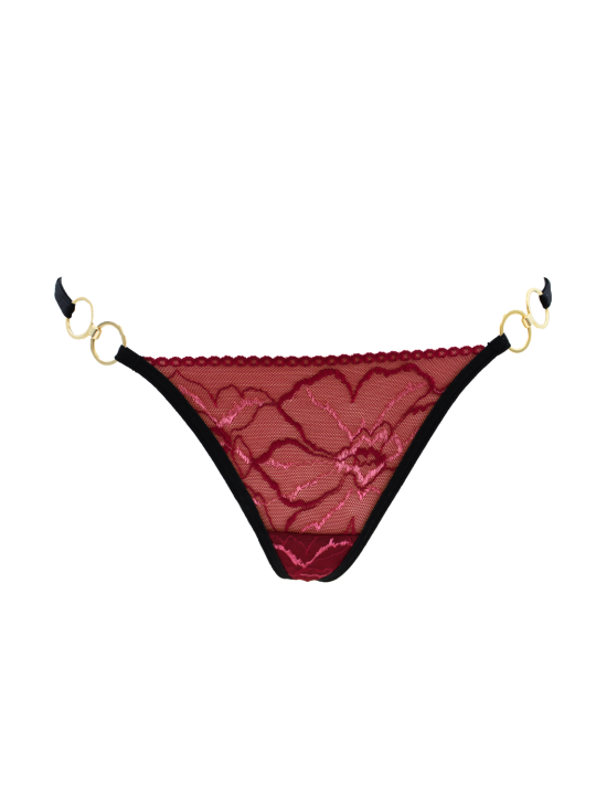 String bordeaux avec anneaux détachables - PM05GOPC-BRED