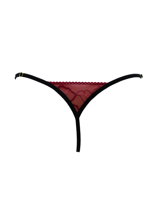 String bordeaux avec anneaux détachables - PM05GOPC-BRED