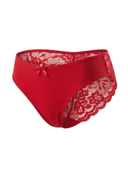 Culotte rouge en dentelle avec nœud en satin - PF09LRED