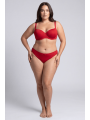 Culotte rouge en dentelle avec nœud en satin - PF09LRED