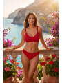 Culotte rouge en dentelle avec nœud en satin - PF09LRED