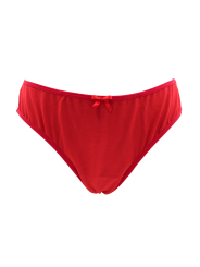 Culotte rouge en dentelle avec nœud en satin - PF09LRED