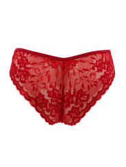 Culotte rouge en dentelle avec nœud en satin - PF09LRED