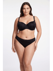 Culotte noire en dentelle avec nœud en satin - PF09LBLK