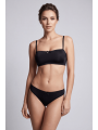 Culotte noire en dentelle avec nœud en satin - PF09LBLK