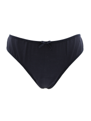 Culotte noire en dentelle avec nœud en satin - PF09LBLK