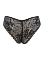 Culotte noire en dentelle avec nœud en satin - PF09LBLK