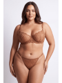String taupe en dentelle avec bijou cœur doré - PA02MBRW